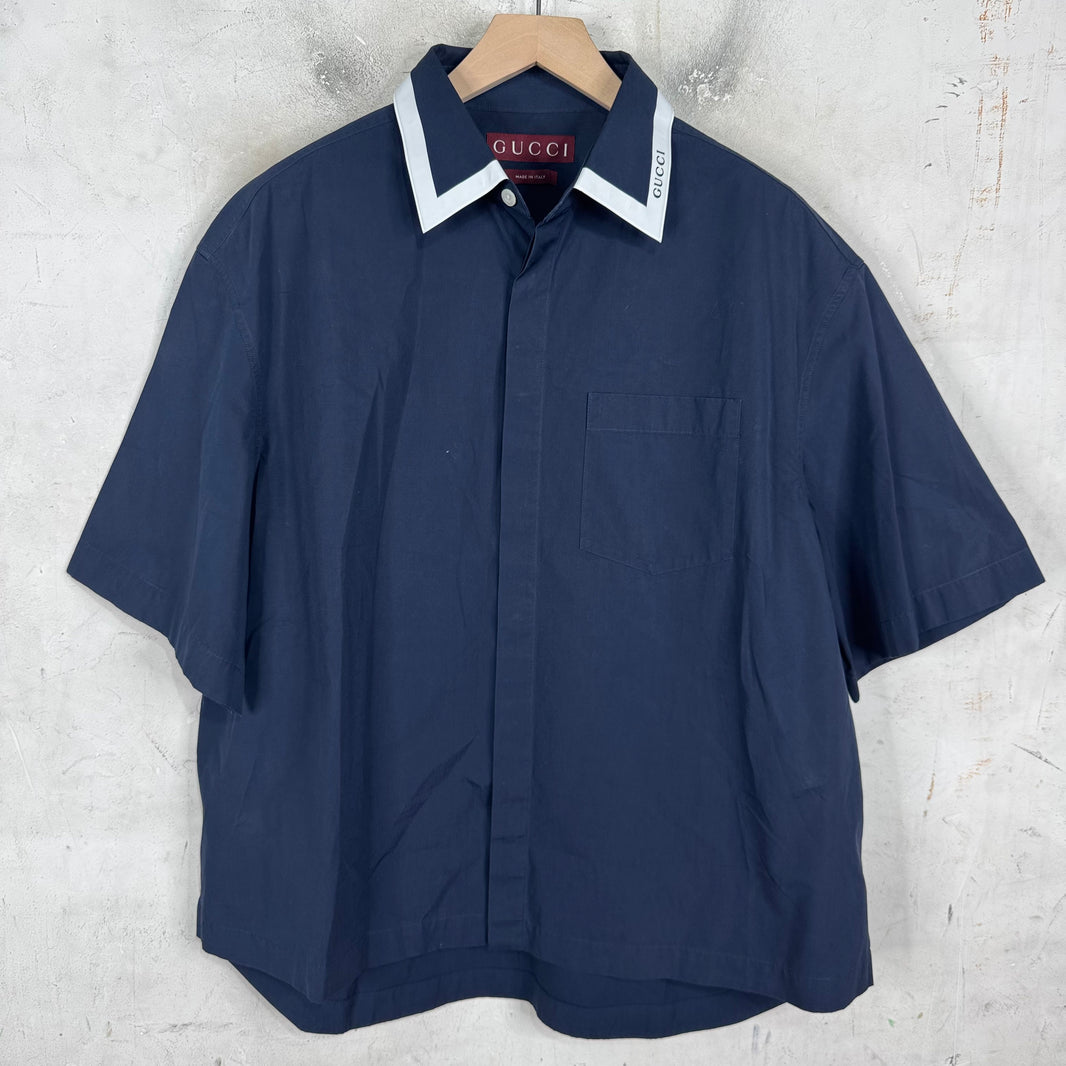 Gucci Collared Logo Buttoned S/S Shirt