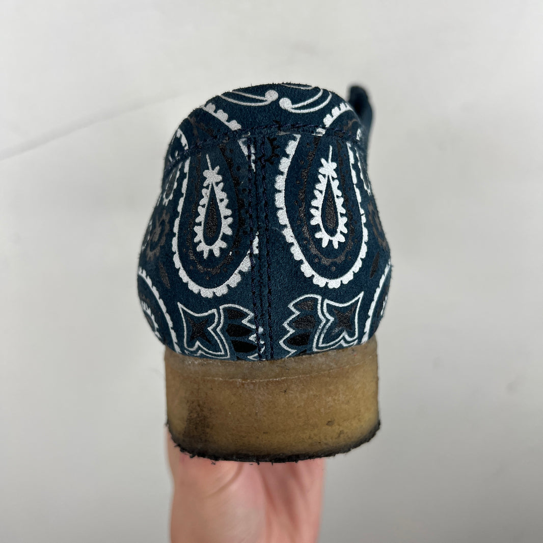 Supreme Clarks Navy Paisley Wallabee Ankle Boots