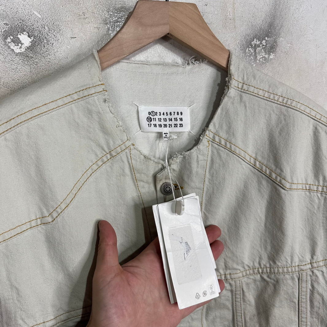 Margiela Beige Cut Collar Denim Jacket