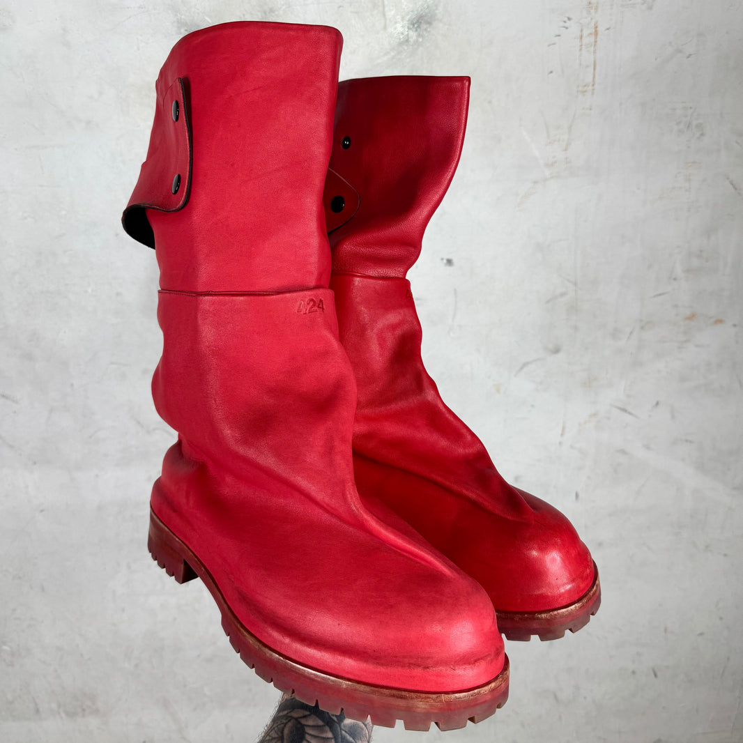 424 Red Leather Dragonrider Boots