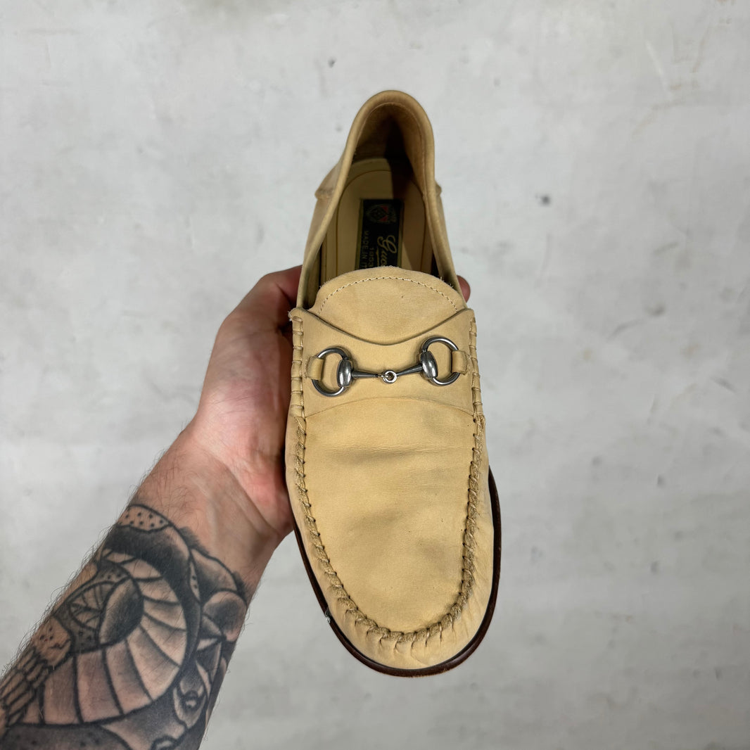 Gucci Beige Soft Leather Horsebit Mules