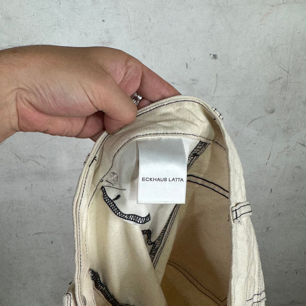 Eckhaus Latta Contrast Stitch Linen Pants