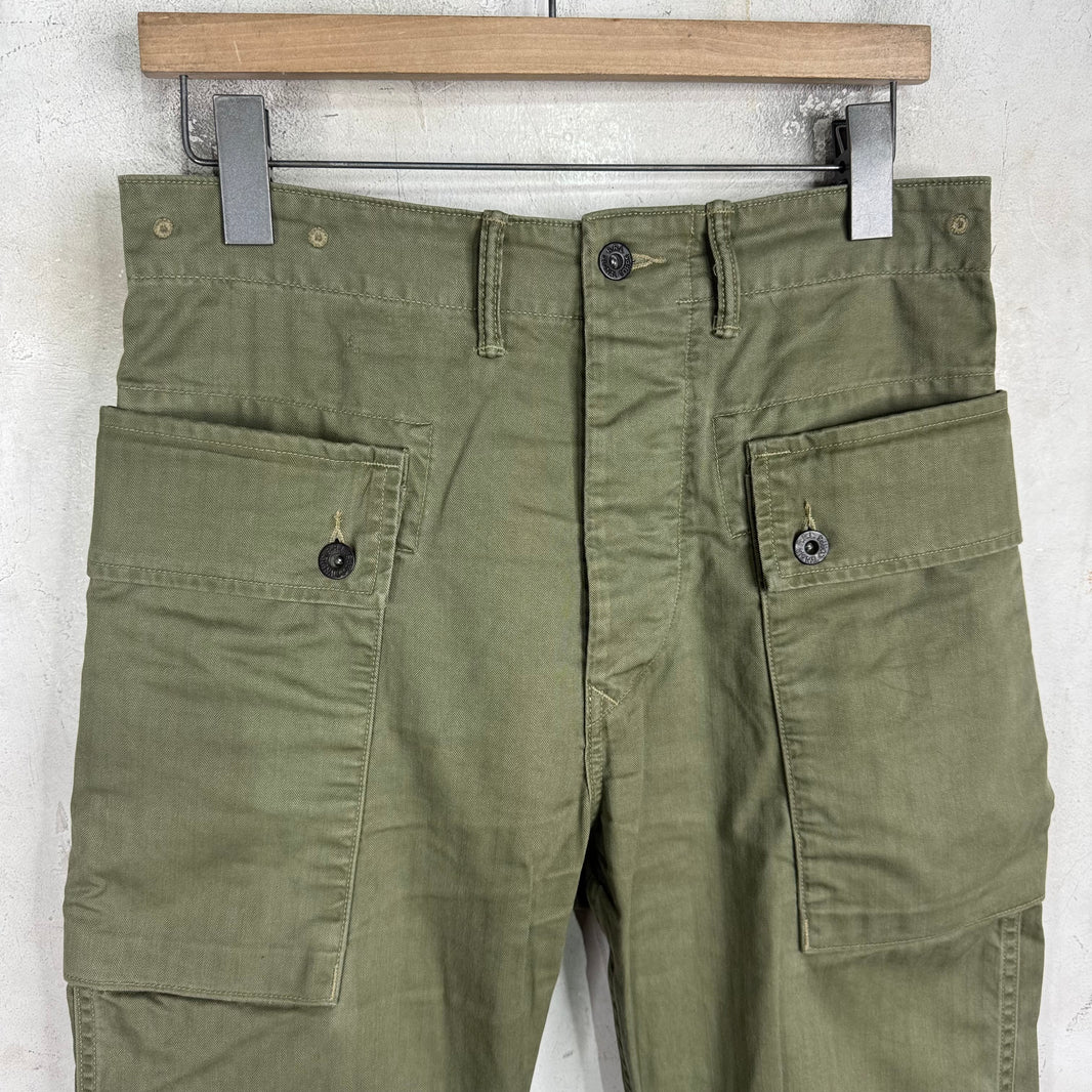 RRL Olive Herringbone Cargos