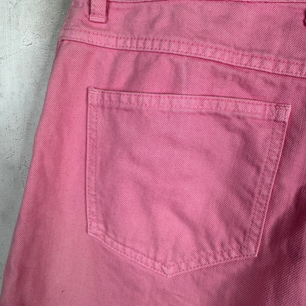 Raf Simons Pink Flared Baggy Double Knee Jeans