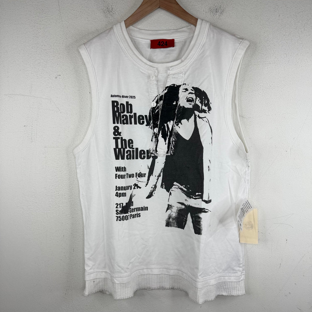 424 Bob Marley Cut-Off Thermal T-Shirt