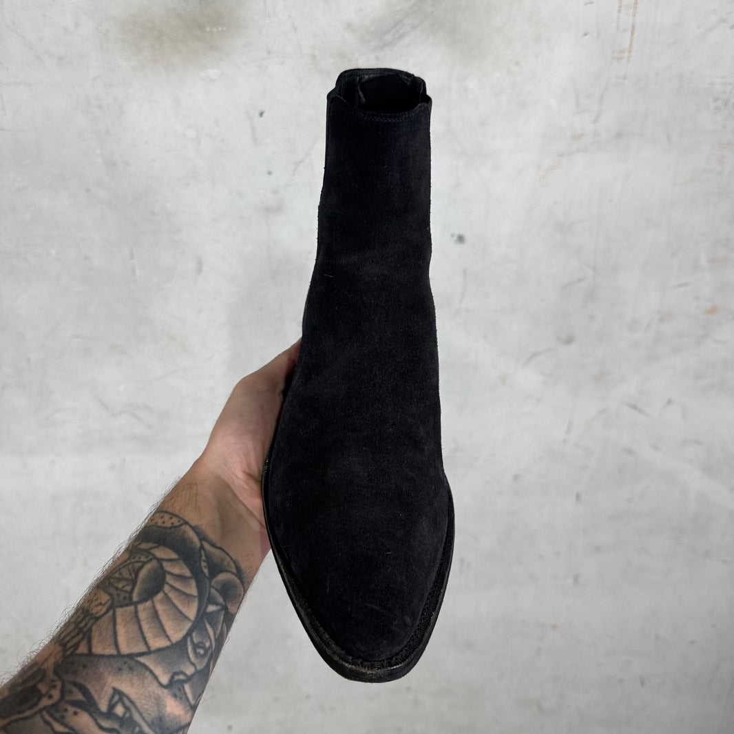 Celine Black Suede Chelsea Boots