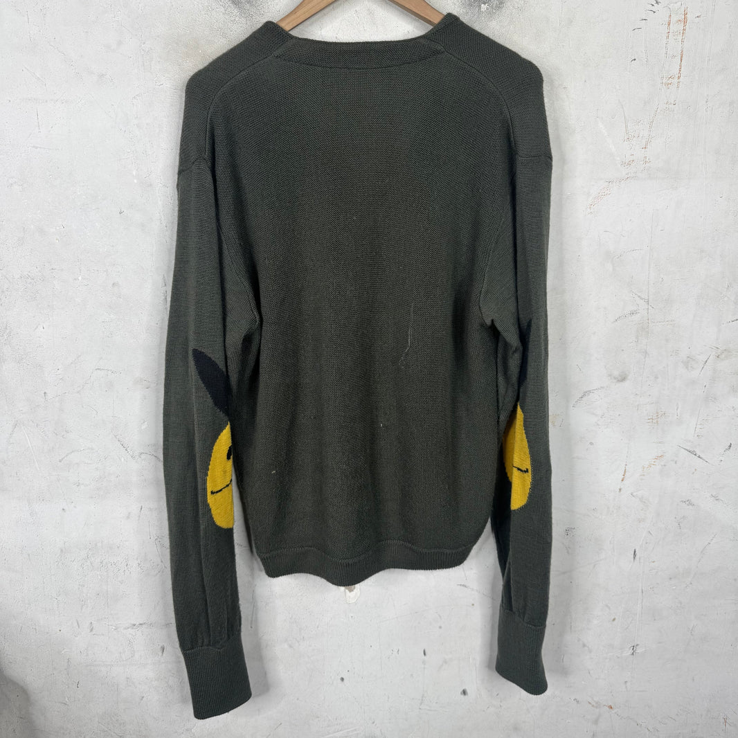 Kapital Green Bunny Smiley Cardigan