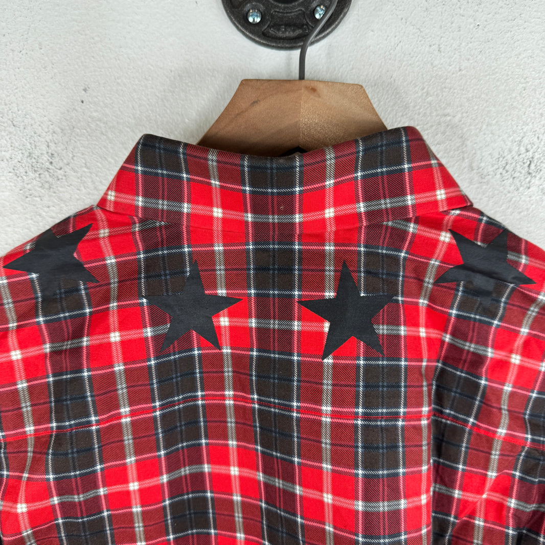 Givenchy Star Neck Logo Button Up Flannel