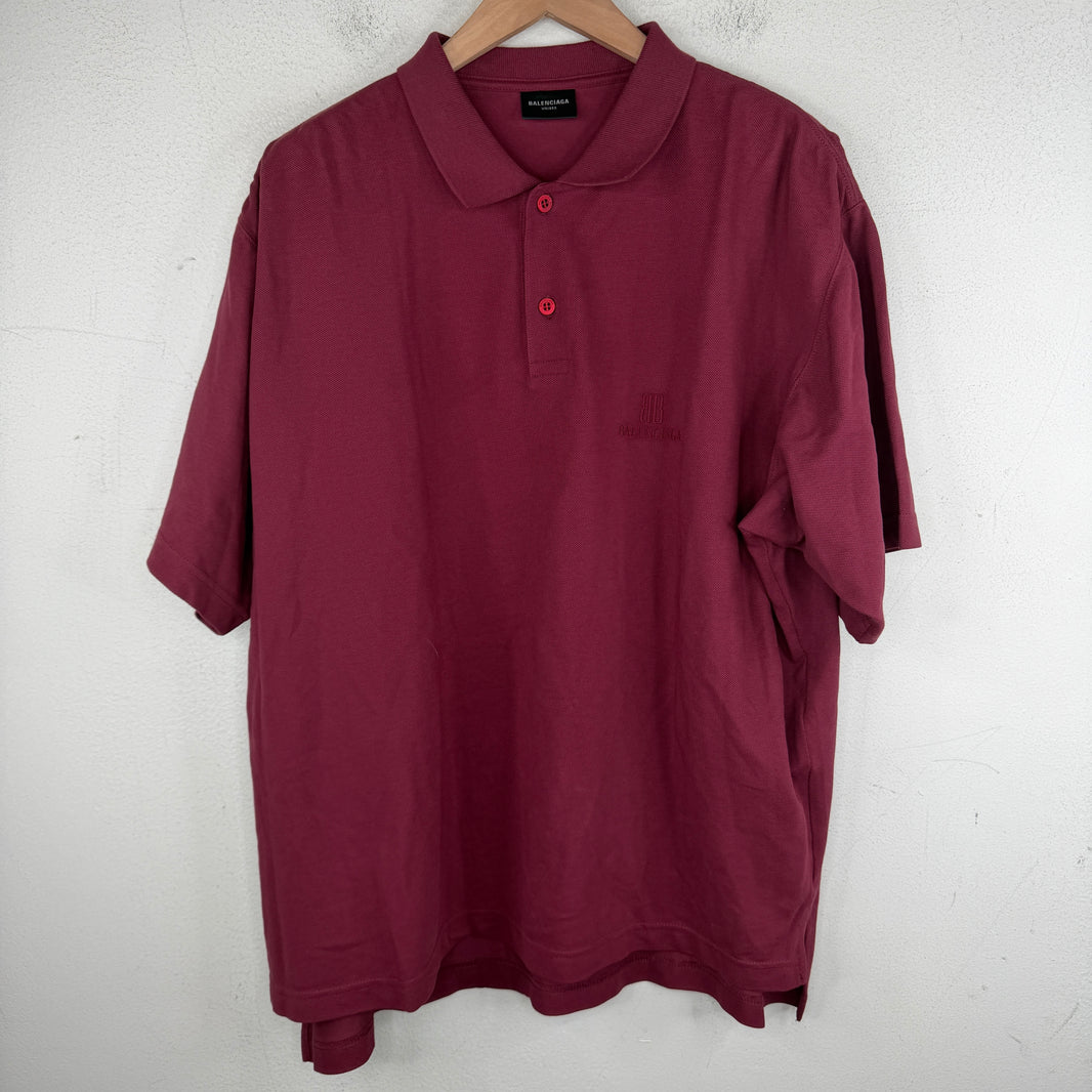 Balenciaga BB Red Oversized Polo