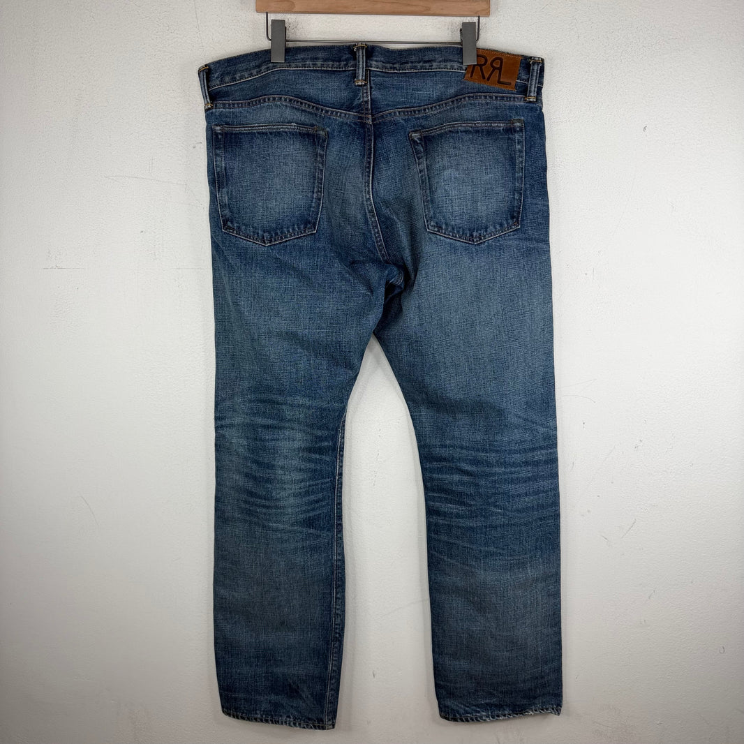 RRL Washed Selvedge Denim Straight Leg Jeans