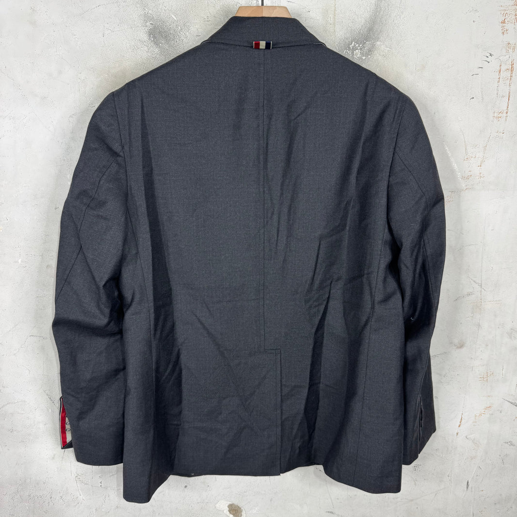Thom Browne Dark Grey Tailored Partial Lined Blazer