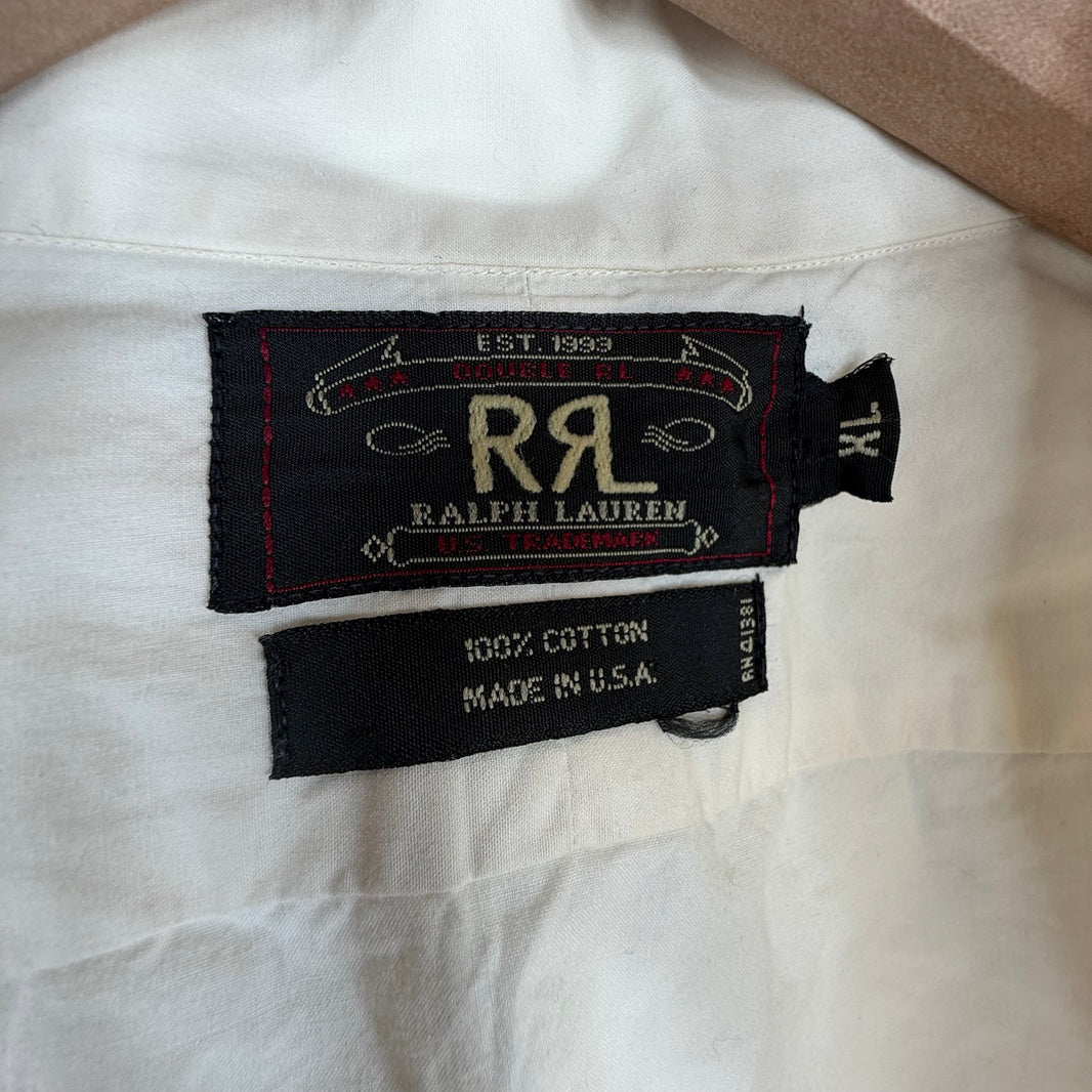 RRL White Accordion L/S Kimono Shirt
