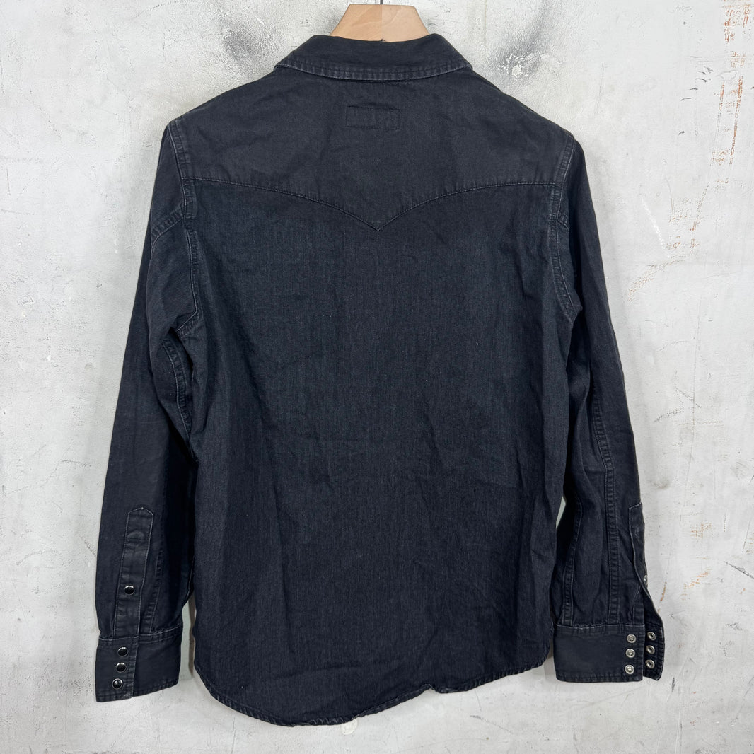 Saint Laurent Snapped Light Denim Shirt