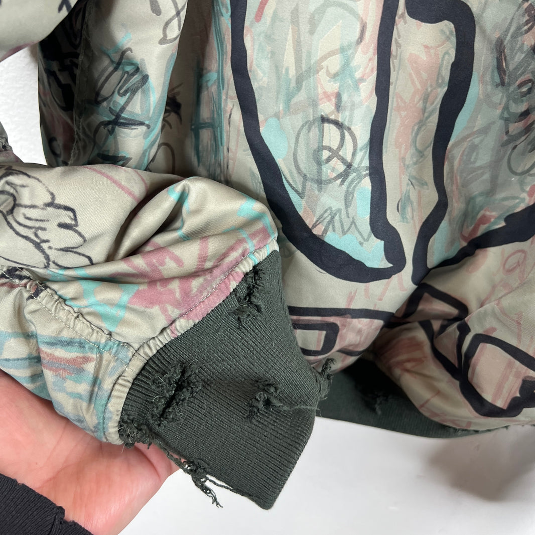 Mowalola Hooded Graffiti Bomber Jacket