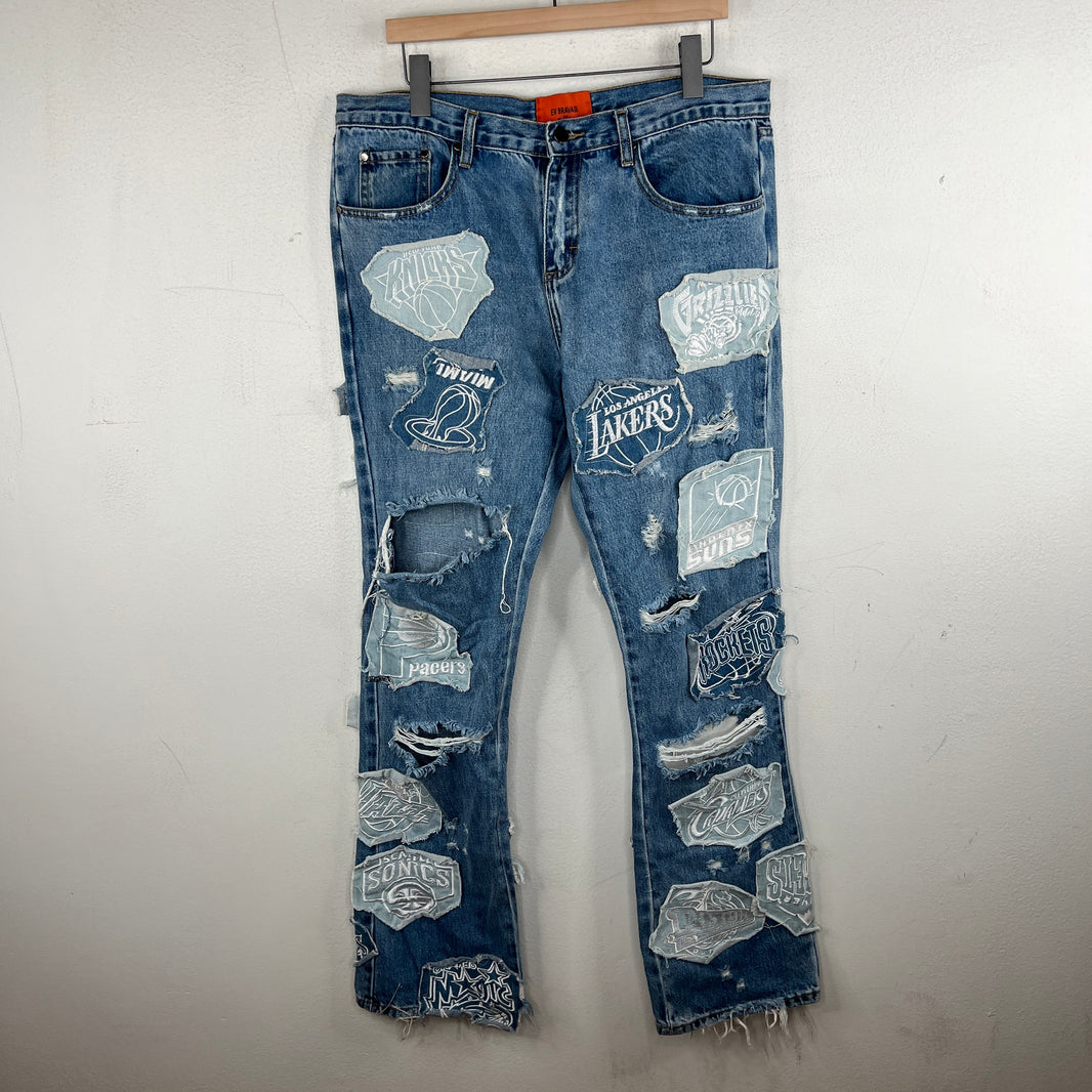 Ev Bravado OG NBA Embroidered Logo Jeans