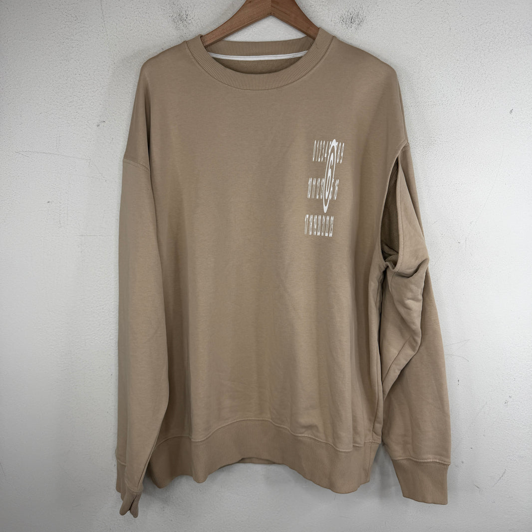 Margiela MM6 Open Sleeve Stretch Logo Crewneck