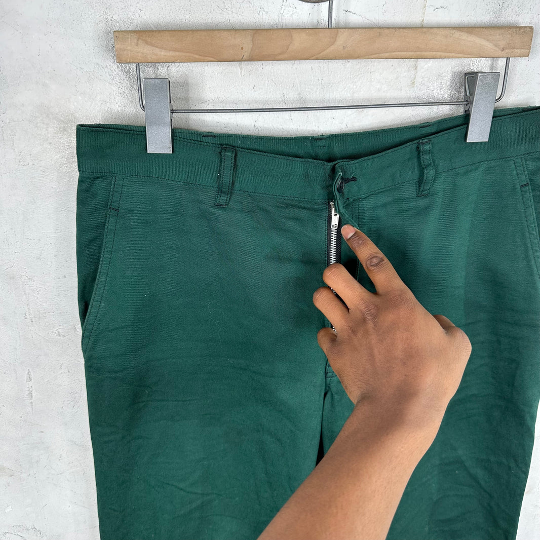CDG Homme Washed Green Trousers