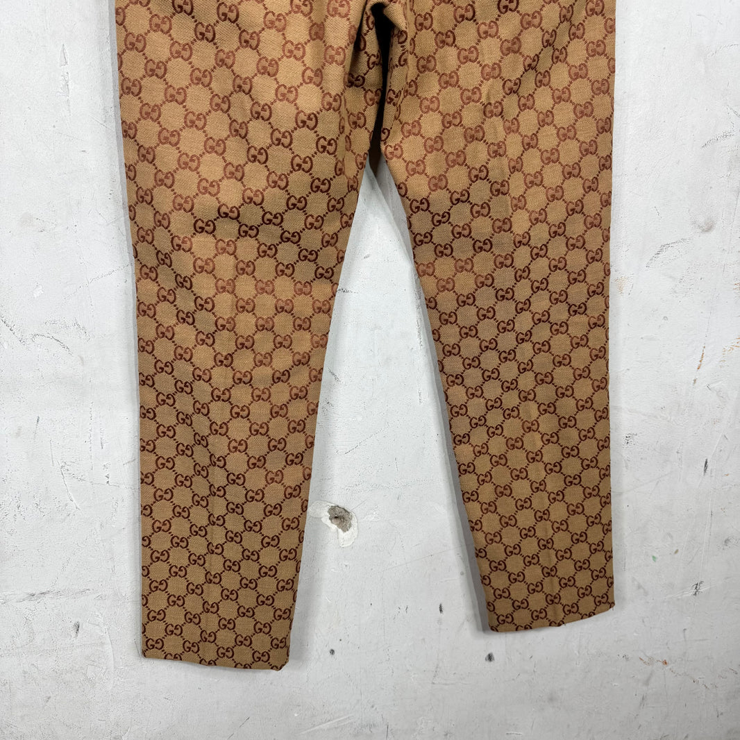Gucci Woven Monogram Elastic Waist Pants