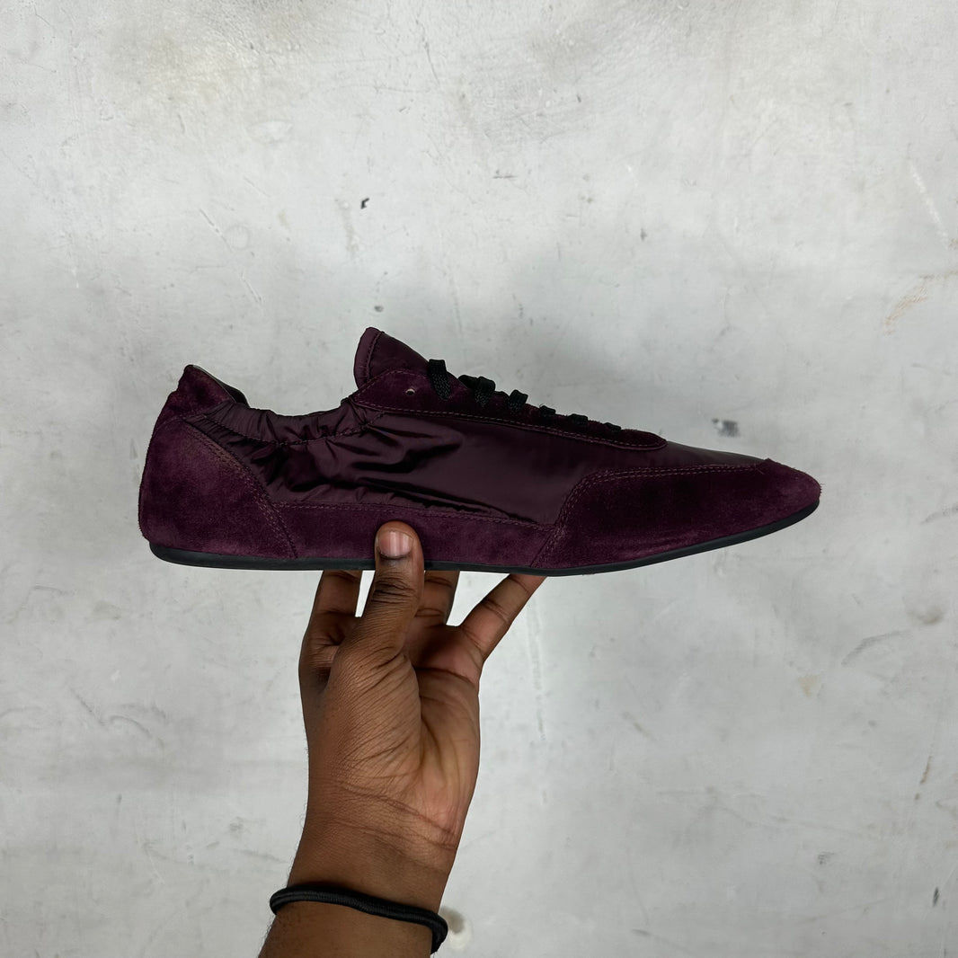 Prada Red Wine Re-Nylon Scrunch Sneakers