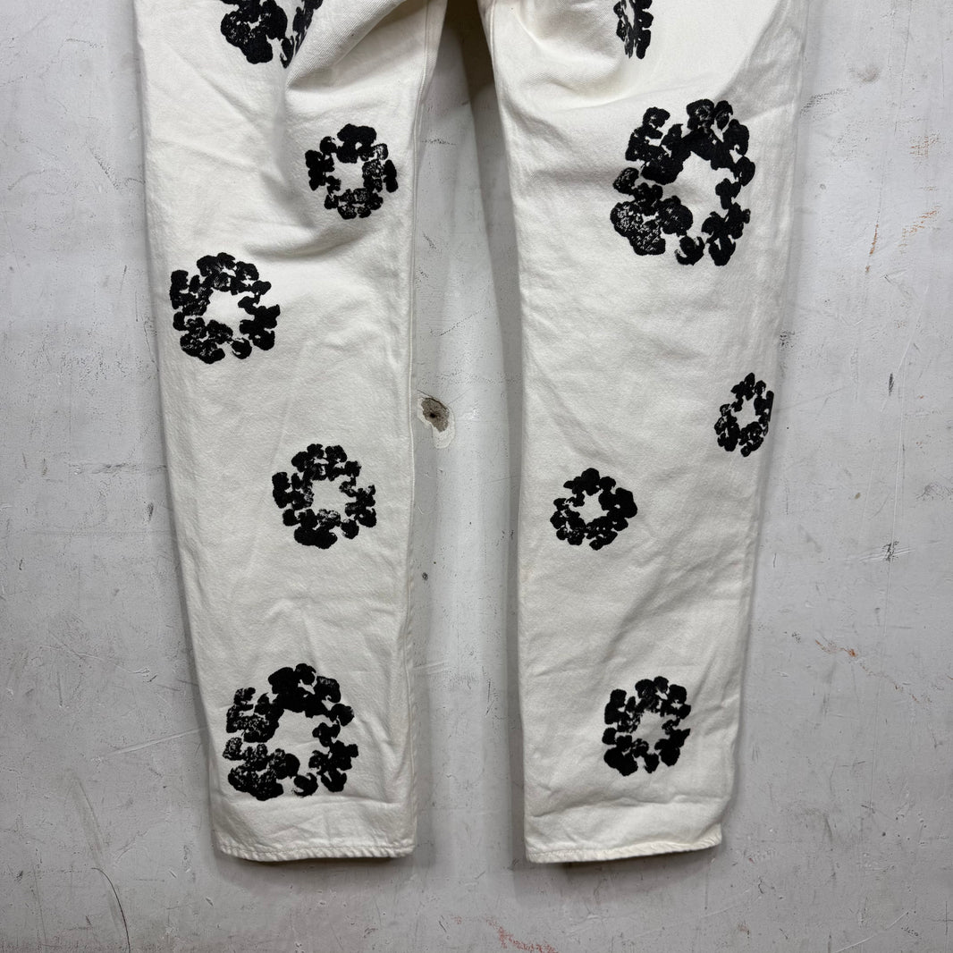 Denim Tears Levi's 501 White Wreath Jeans