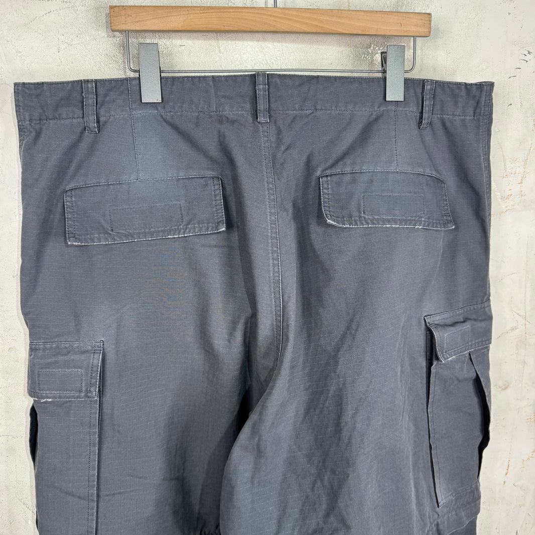 Balenciaga Grey Distressed Ripstop Convertible Cargos