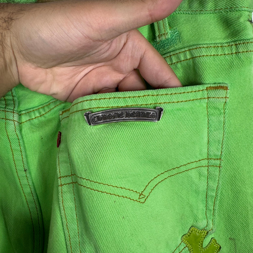 Chrome Hearts Levis Green Patch 501 Jeans