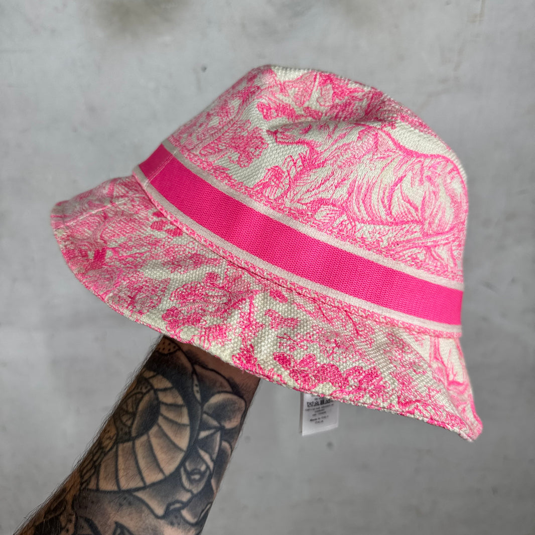 Dior Pink Canvas Monogram Bucket Hat