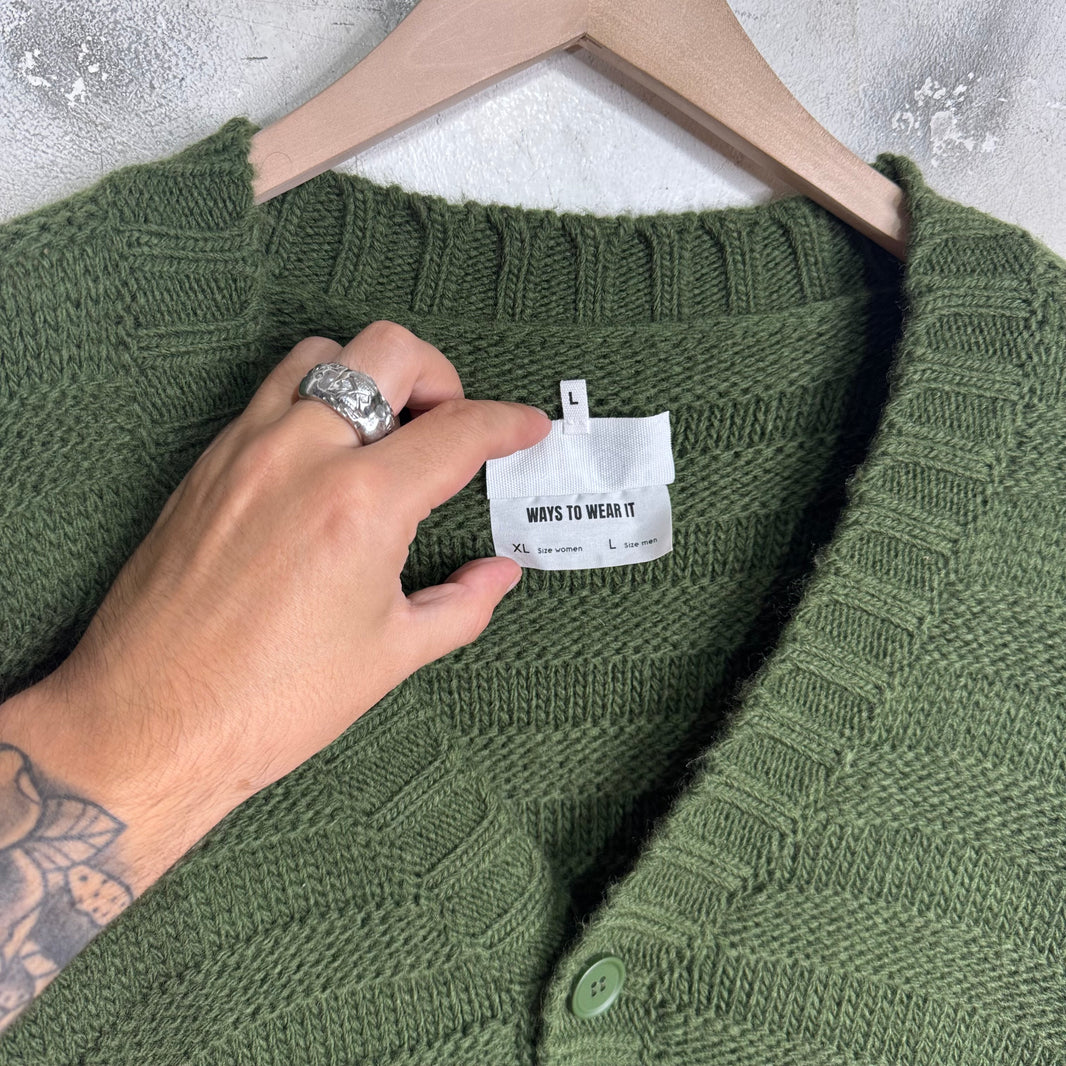 Margiela MM6 Green Frayed Cardigan