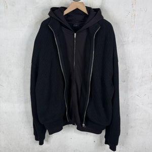 Balenciaga Double Layered Knit Zip Hoodie