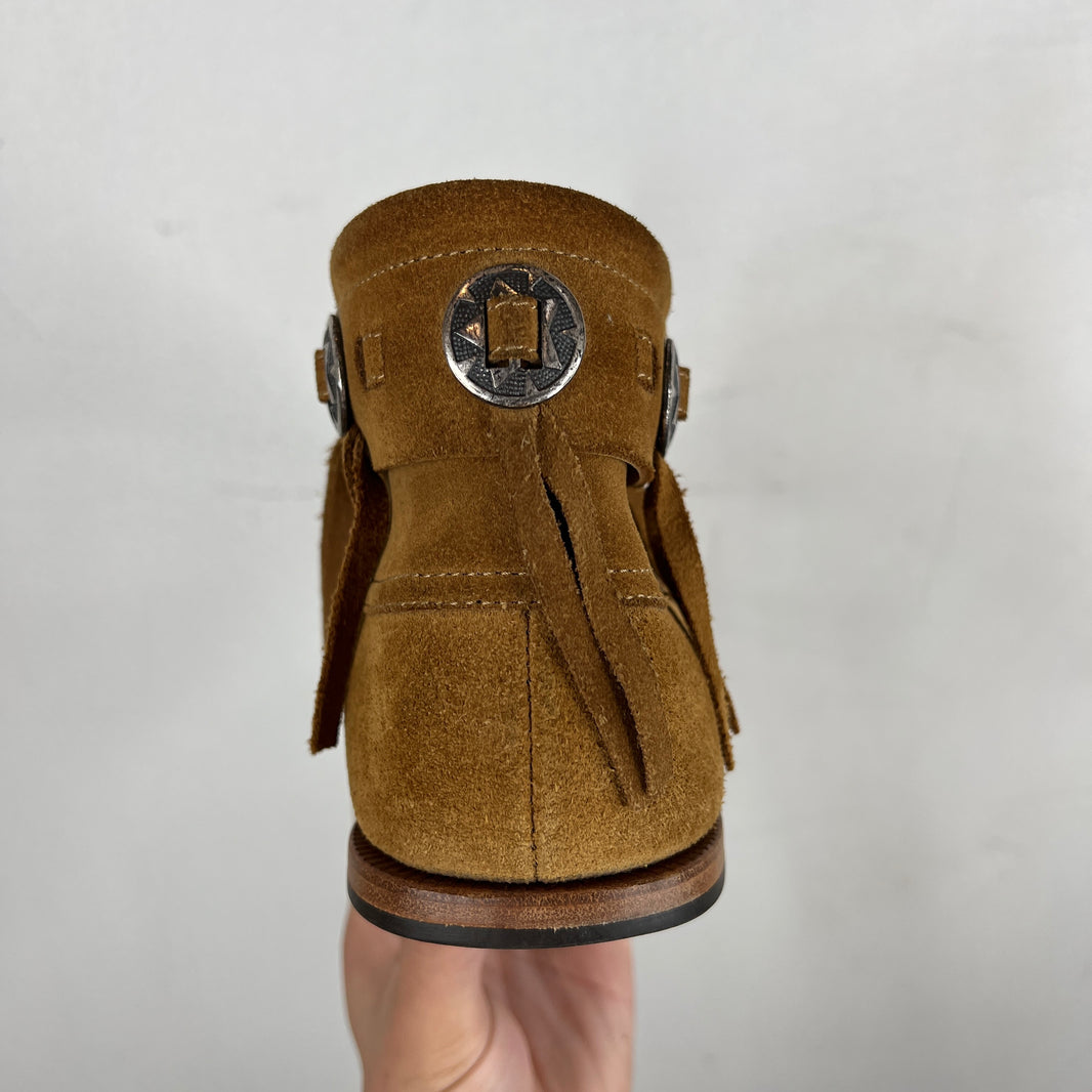 Saint Laurent Suede Concho Moccasin Boots