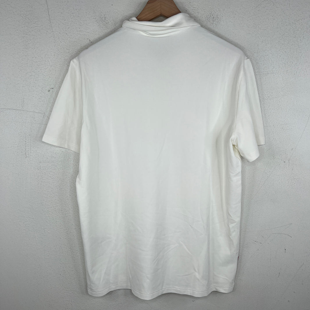 Prada White Zip Up Polo T-Shirt