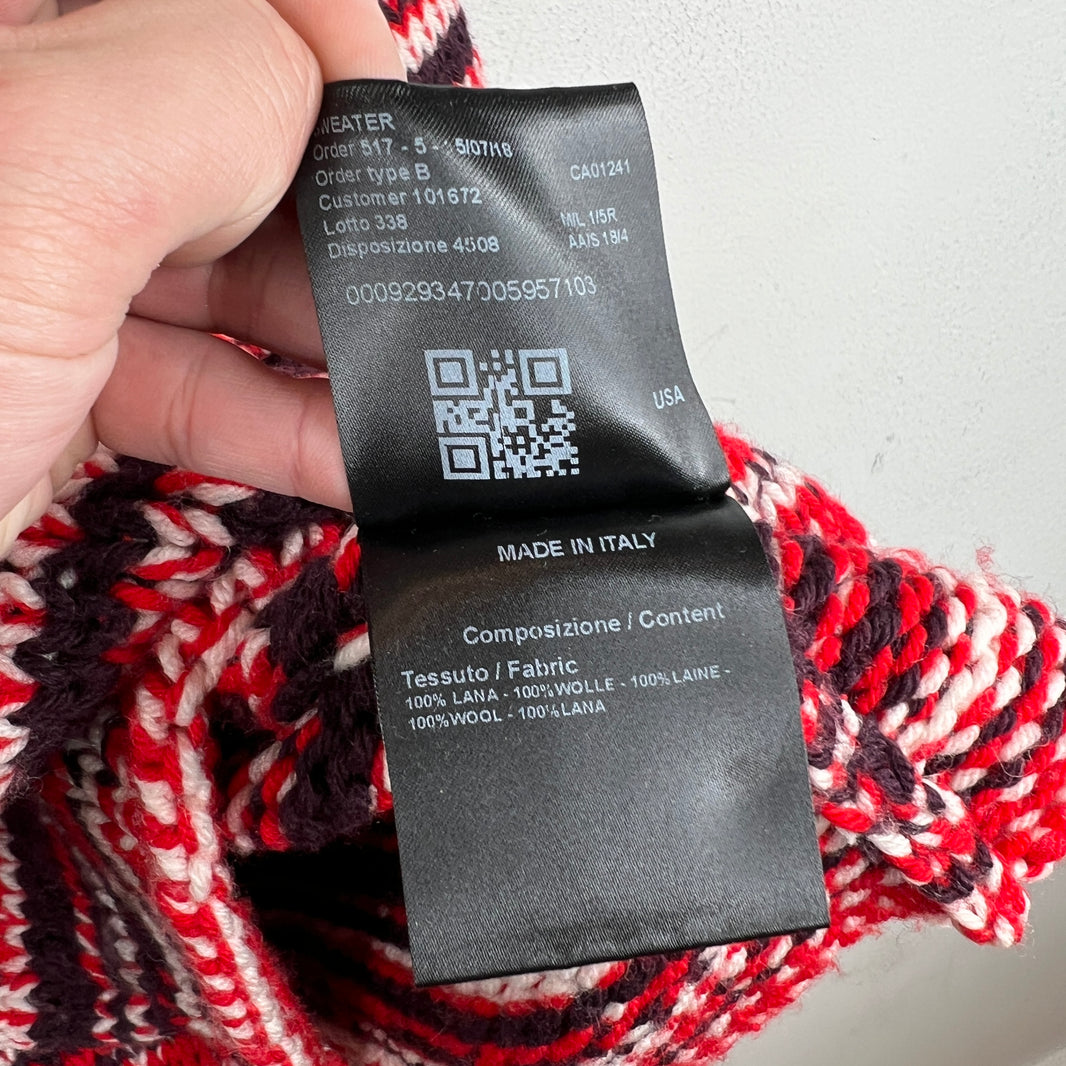 Calvin Klein 205W39NYC Red Striped Knit Sweater