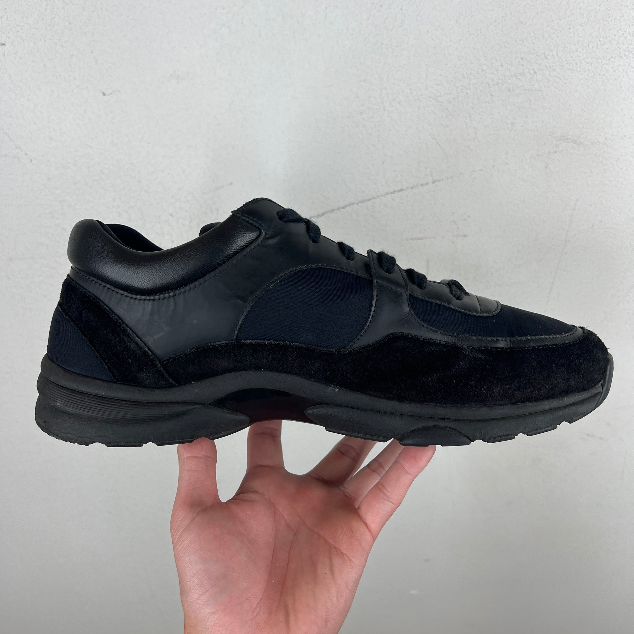 Chanel Black Interlock Logo Runners