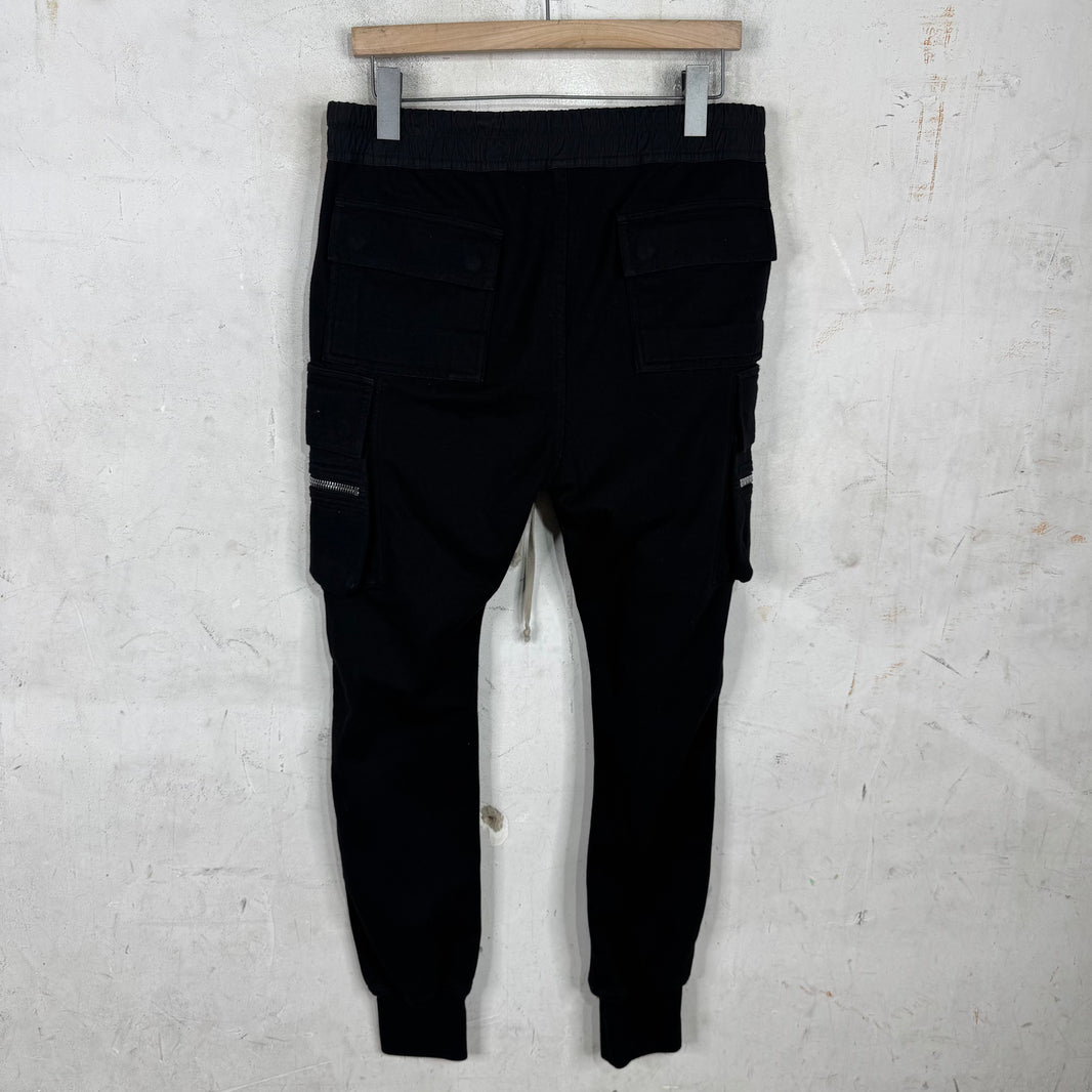 Rick Owens Luxor Black Zippered Cuffed Sweatpants