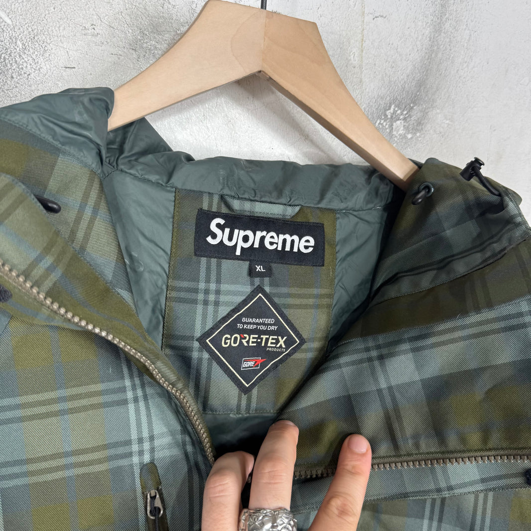 Supreme Green Plaid Gore-tex Cargo Jacket