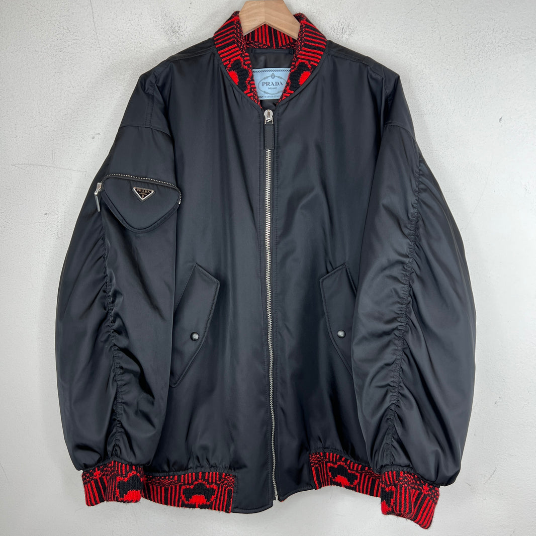 Prada Red Knit Puffer Jacket