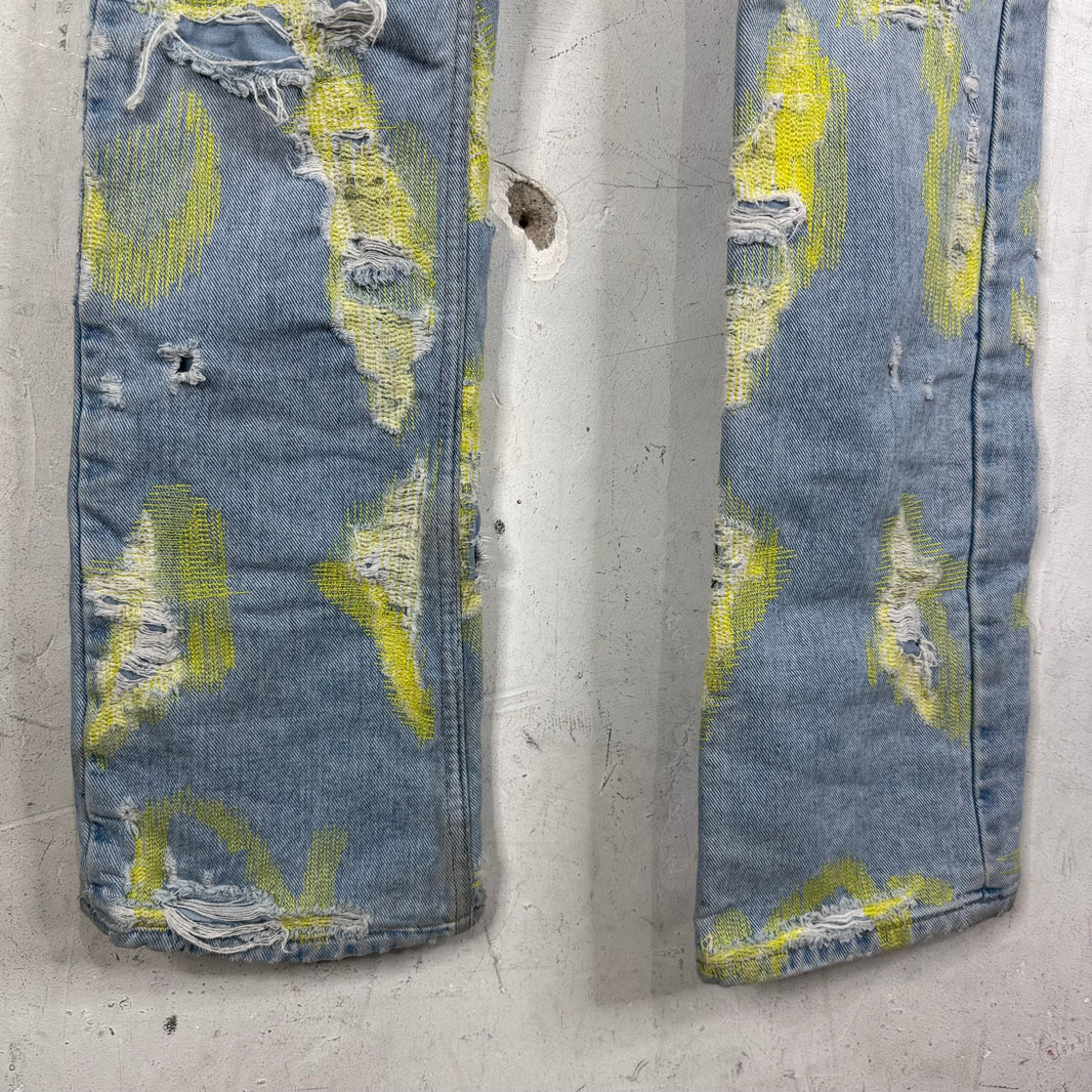 Endless Denim Lightwash Neon Boro Jeans