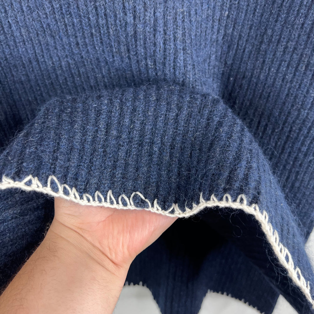 Margiela Navy Turtleneck Knit Sweater Vest