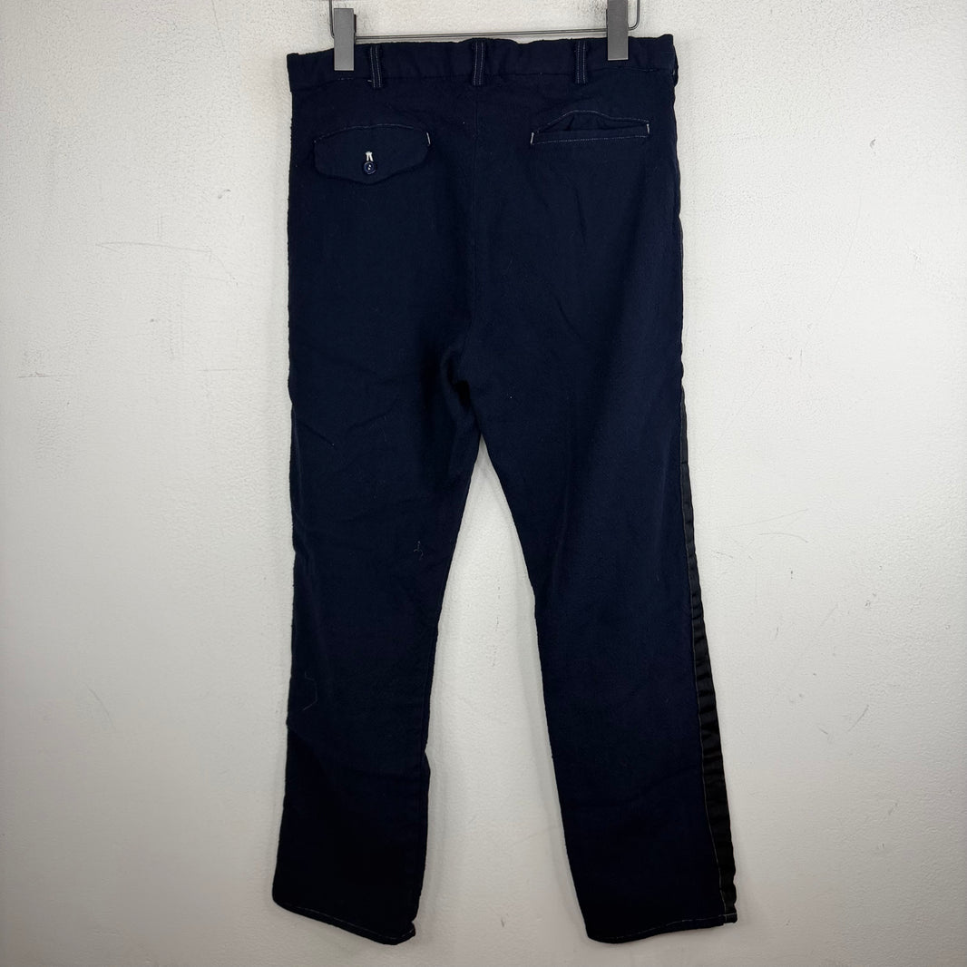 CDG Blue Wool Single Stripe Trousers