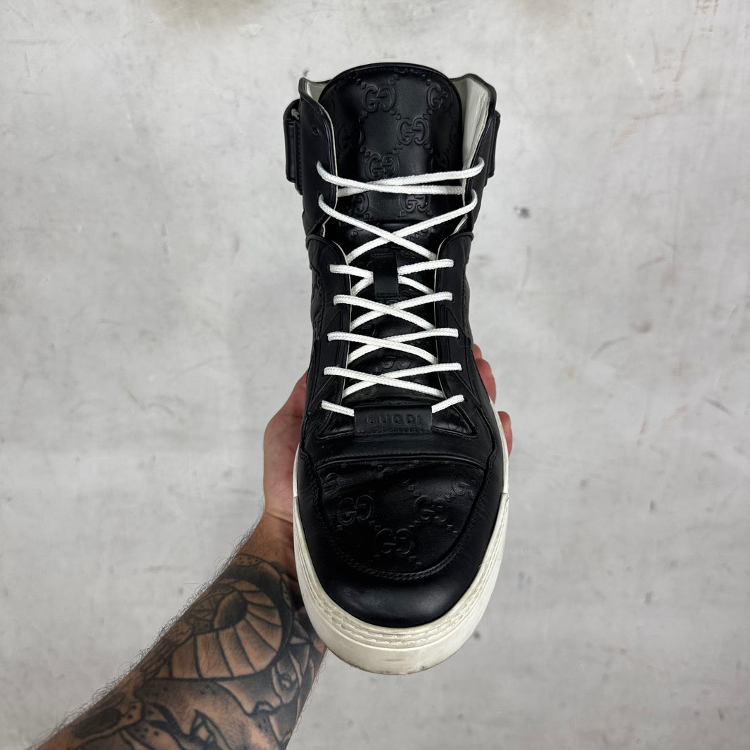 Gucci High Top Embossed Monogram Sneakers