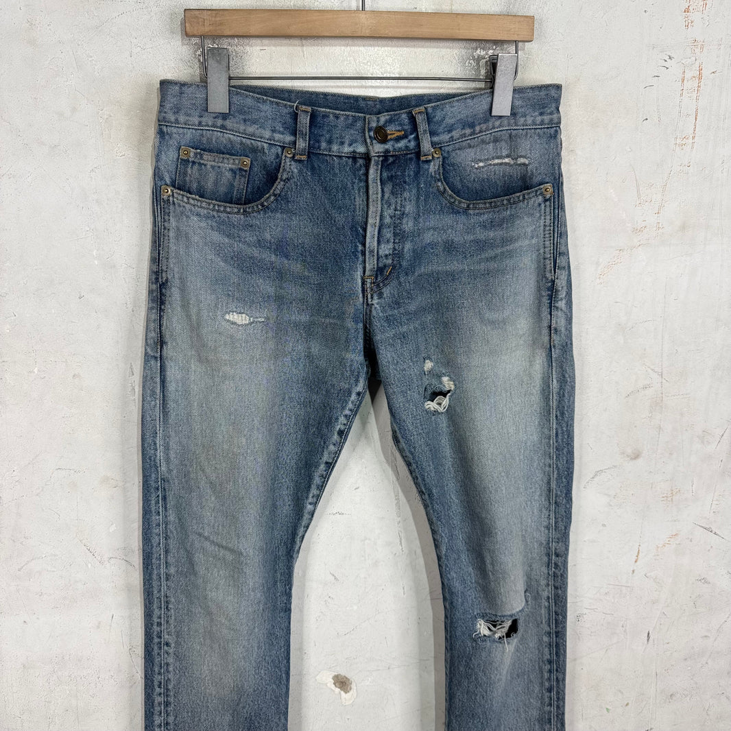 Saint Laurent D01 Lightwash Distressed Jeans