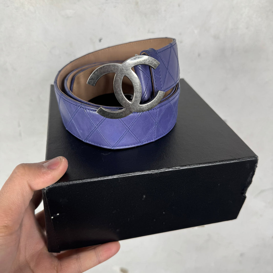 Chanel Purple Quilted Belt