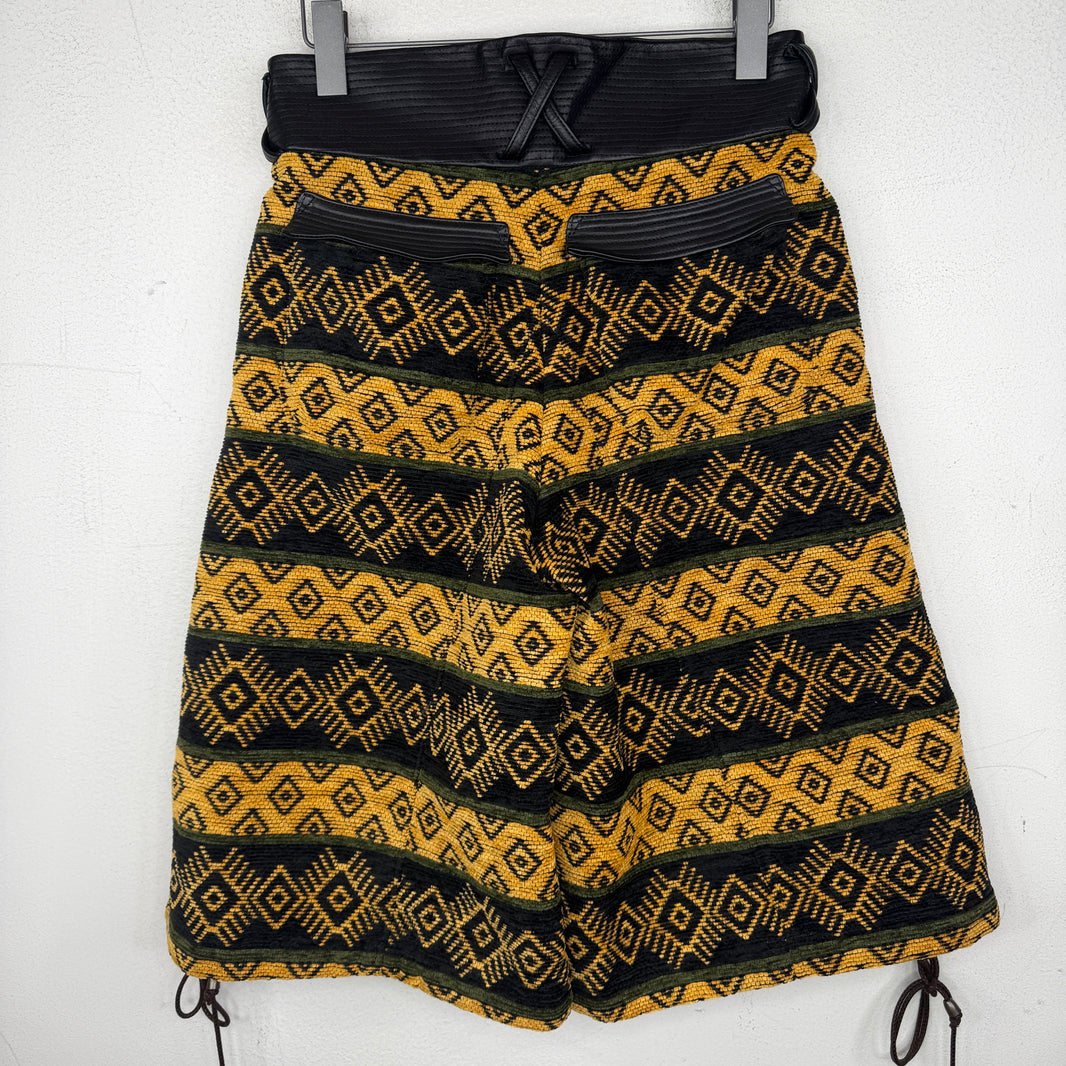 Black Means Riders Leather Woven Biker Shorts