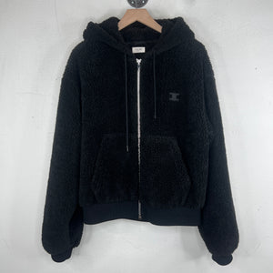 Celine Wool Blend Hooded Zip Up Jacket