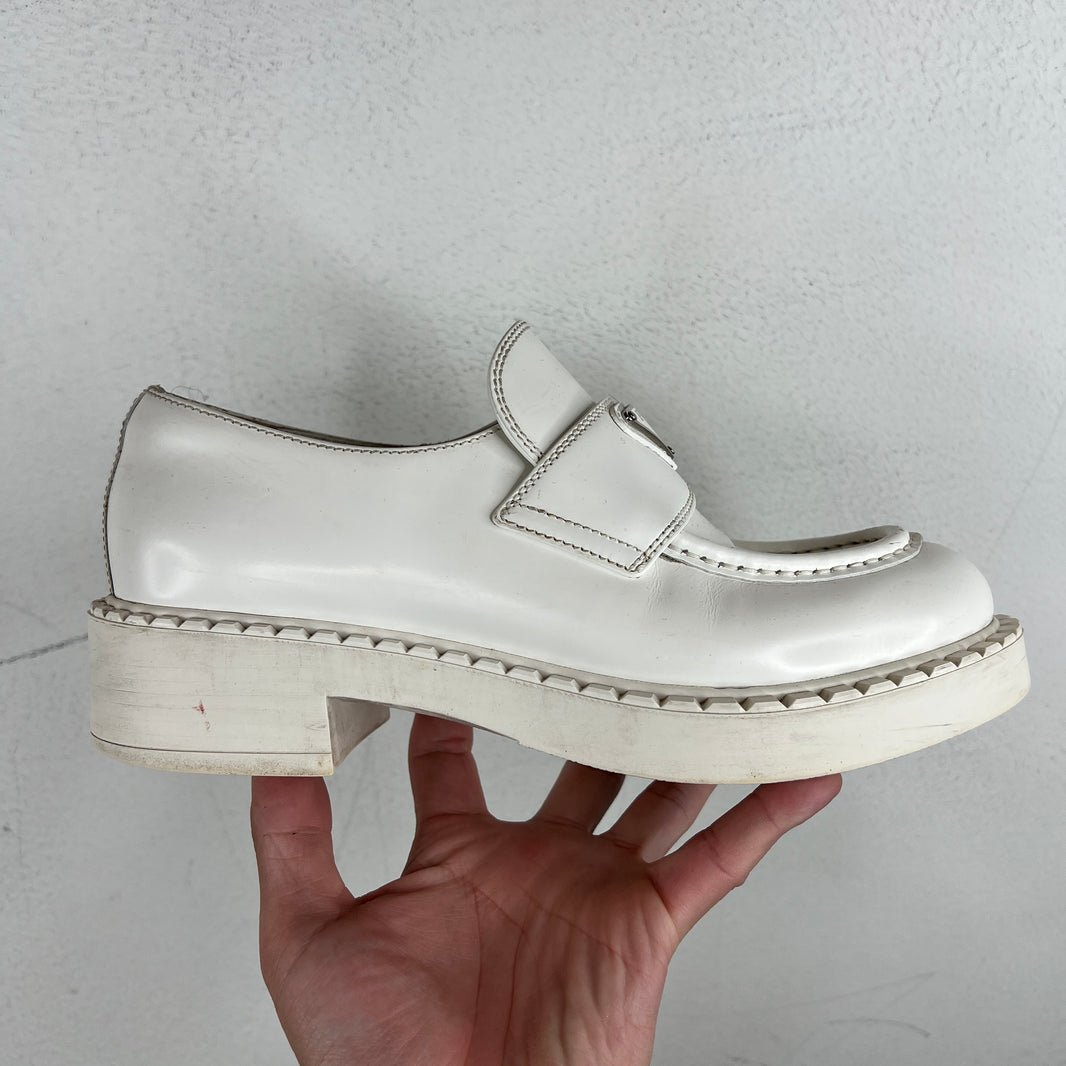 Prada White Loafers