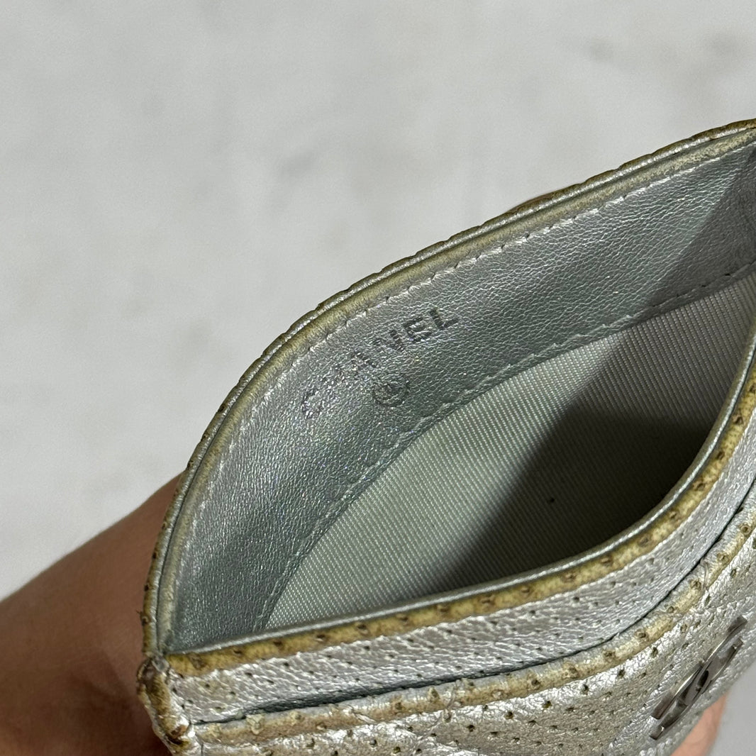 Chanel Perforated Leather Cardholder Wallet