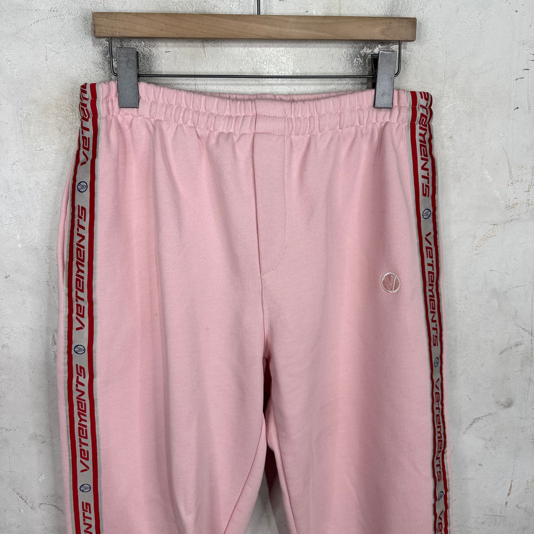 Vetements Pink Side Logo Sweatpants