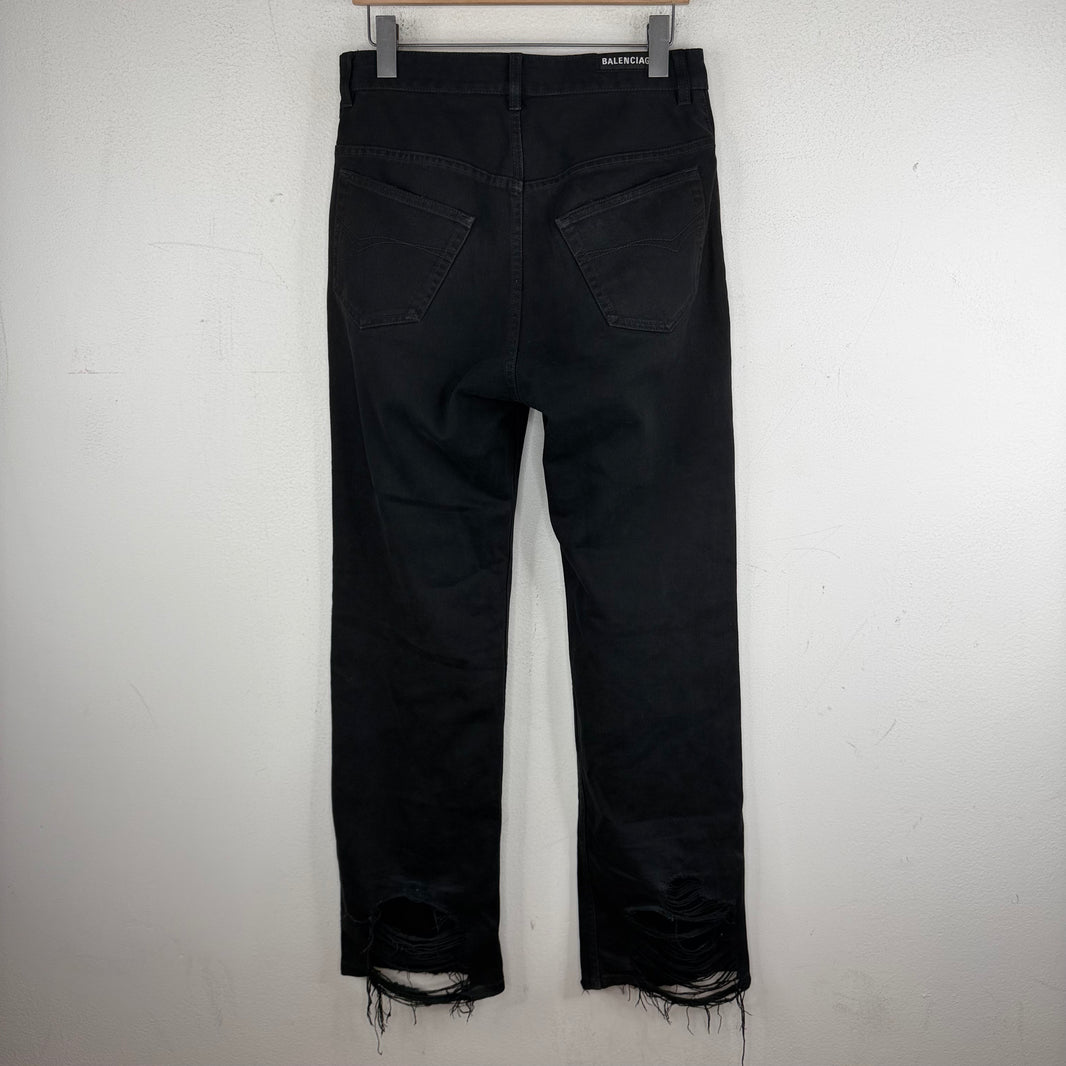 Balenciaga Straight Leg Black Jeans
