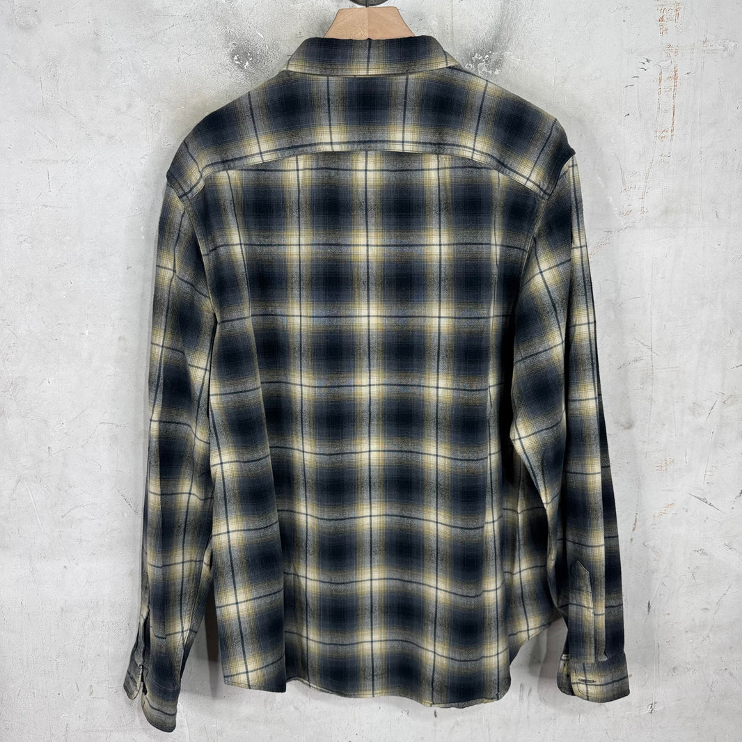 RRL Navy/Yellow Flannel Shirt
