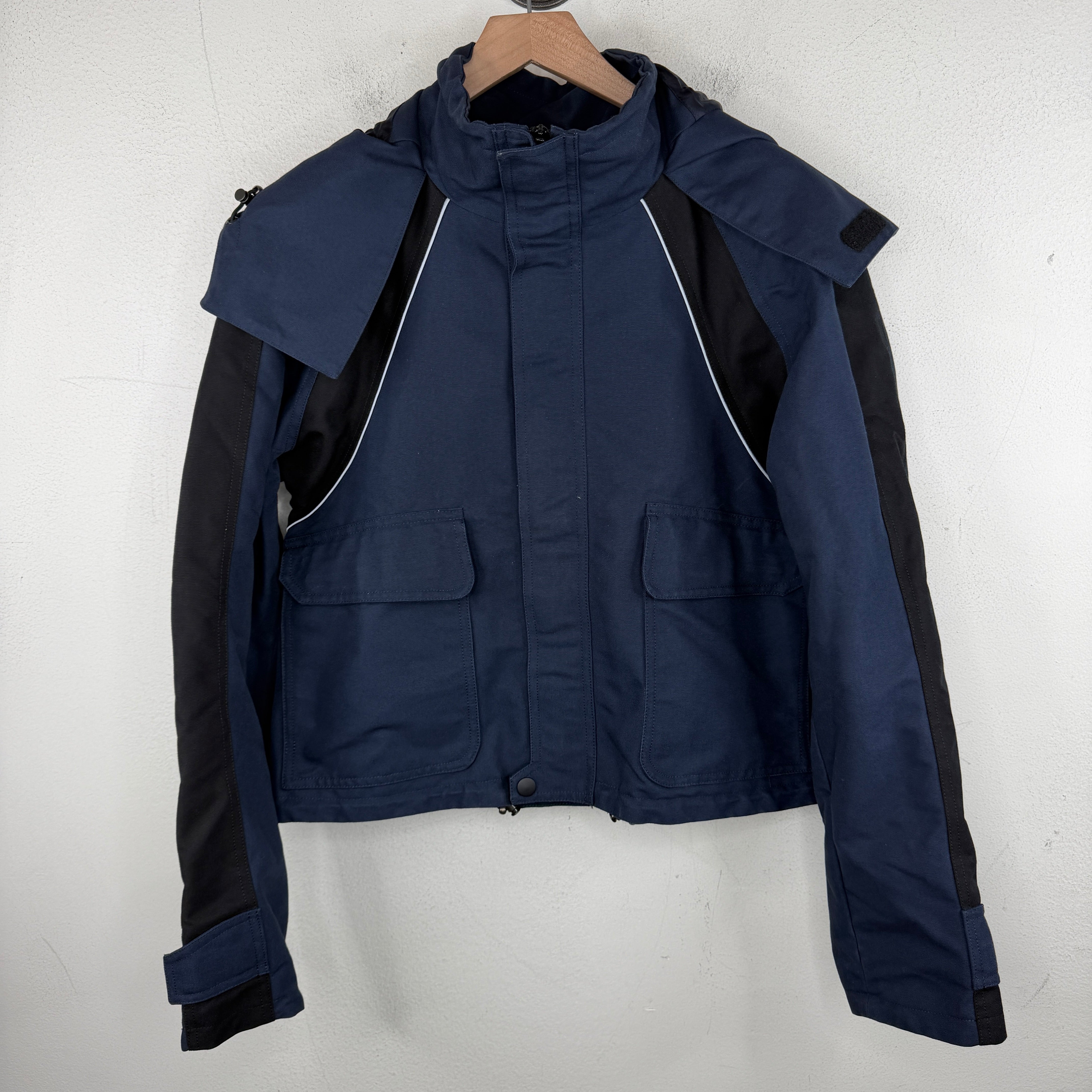 Balenciaga Navy Cropped Shell Jacket – www.Lukes.store